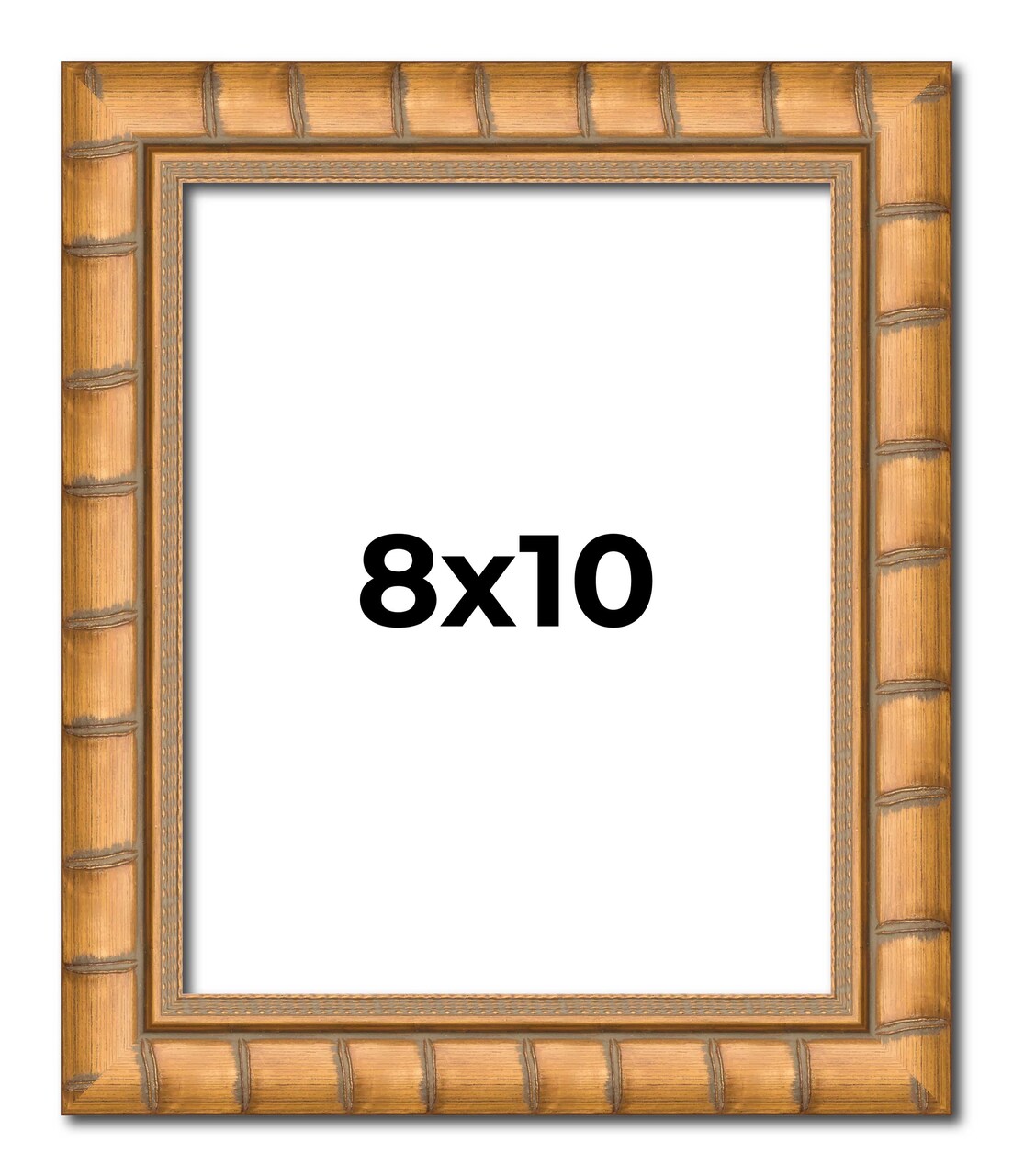 8x10 Modern Bamboo Picture Frame with UV-Resistant Acrylic & Acid Free Backing, Available in 5 Finishes - Gold, Silver, Brown, Black, and Natural